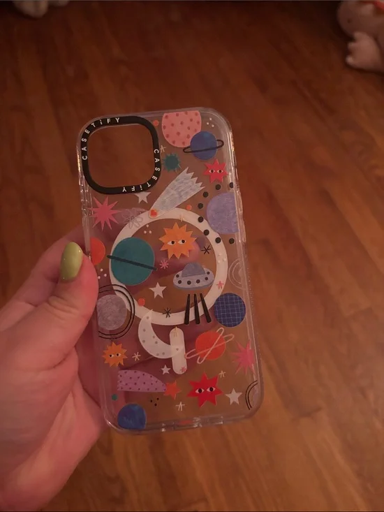 Casetify Clear Space Pattern iPhone 15 Case