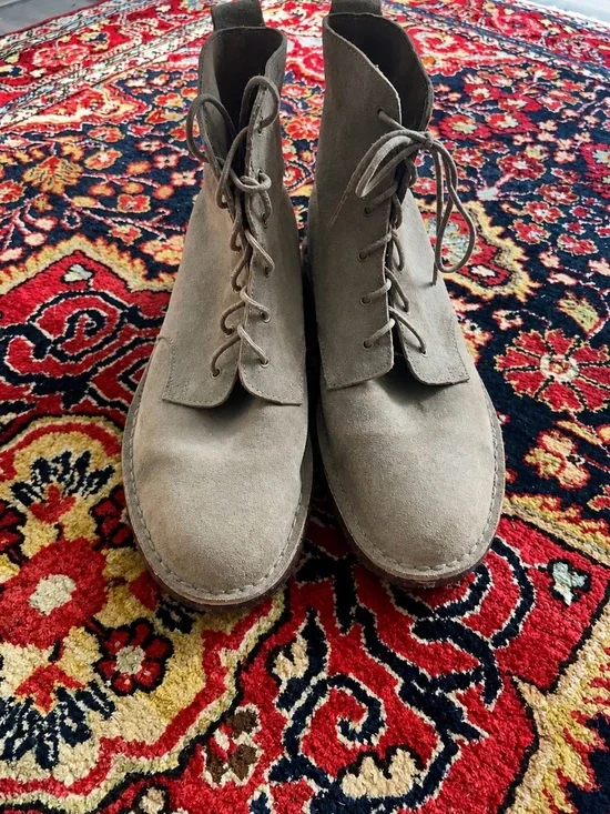 Neutral Suede Lace-Up Desert Boots