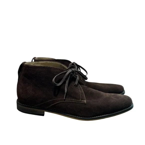 Stacy Adams Genuine Suede Leather Lace Up Chukka 2 Eyelet Boots Mens 12M Brown