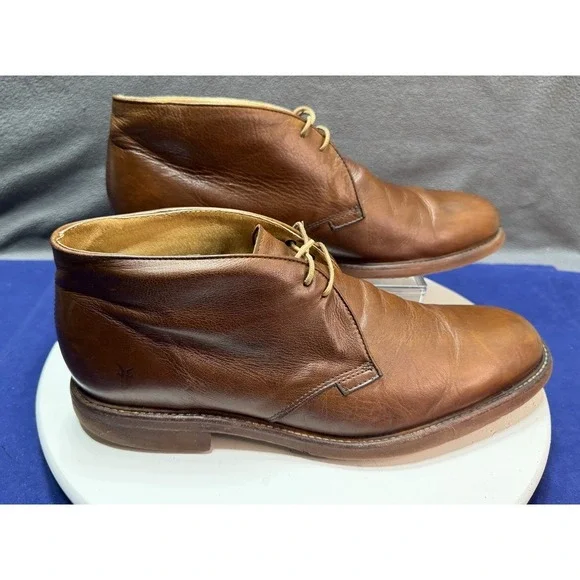 Frye Bowery Chukka Ankle Boots Brown Tan Mens Size 13 D Lace Up Leather