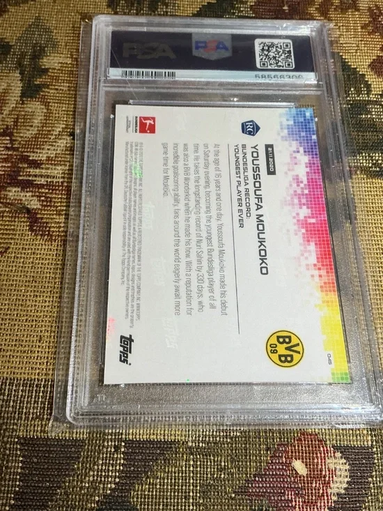 2020-21 Topps Now Bundesliga Youssoufa Moukoko 045 rookie card graded PSA 10