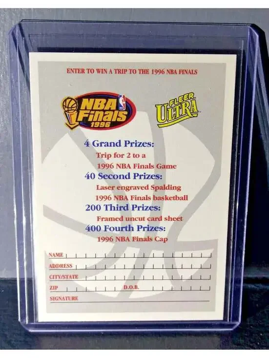 1995-96 Fleer Ultra 1996 NBA Finals Contest Card - Jordan Bulls vs Supersonics