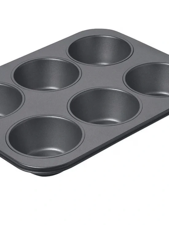 6-Cup Nonstick Muffin Pan - Gray