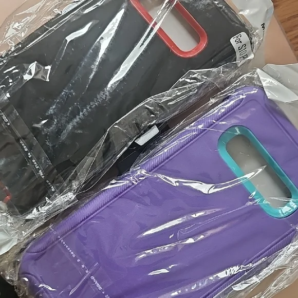 Purple & Teal / Red & Black Dual-Layer Phone Cases For Samsung S10 Plus  New