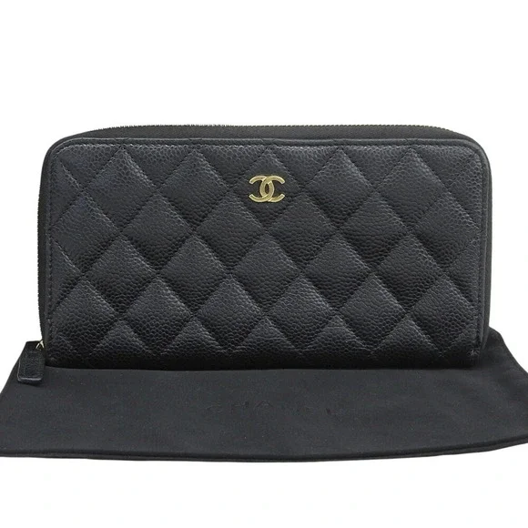 CHANEL Black Logo Wallet