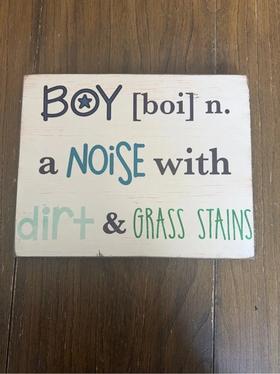 Boy definition sign decor
