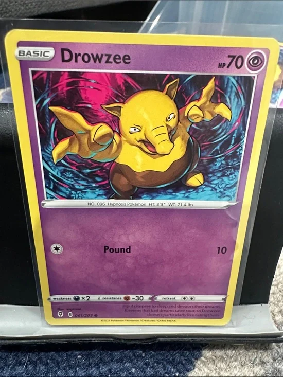 Pokemon Drowzee Trading Card - Purple & Yellow