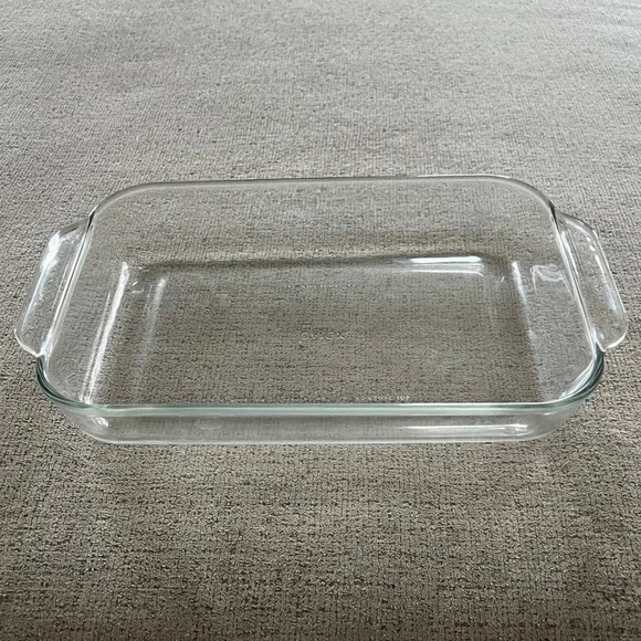 Vtg Pyrex 232 Clear Glass Rectangular Baking Dish 2 Quart Roaster Made USA 11x7