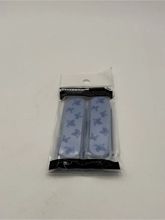 Nail Files with Case - Light Blue (Set of 4)