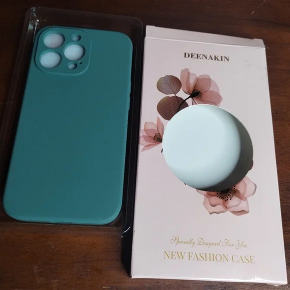 New Iphone 13 Pro Teal Phone Case with Screen Protectors