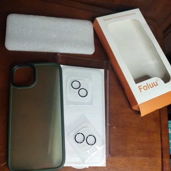 New Slim Green Phone Case for iPhone 15 Plus With Screen Protector