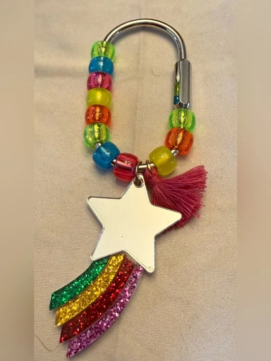 Kids Beaded Star Rainbow Necklace with Pink Tassel