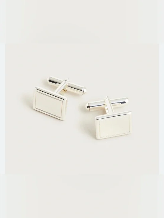 J CREW sterling Silver Rectangular Cufflinks - Classic Men's Accessory