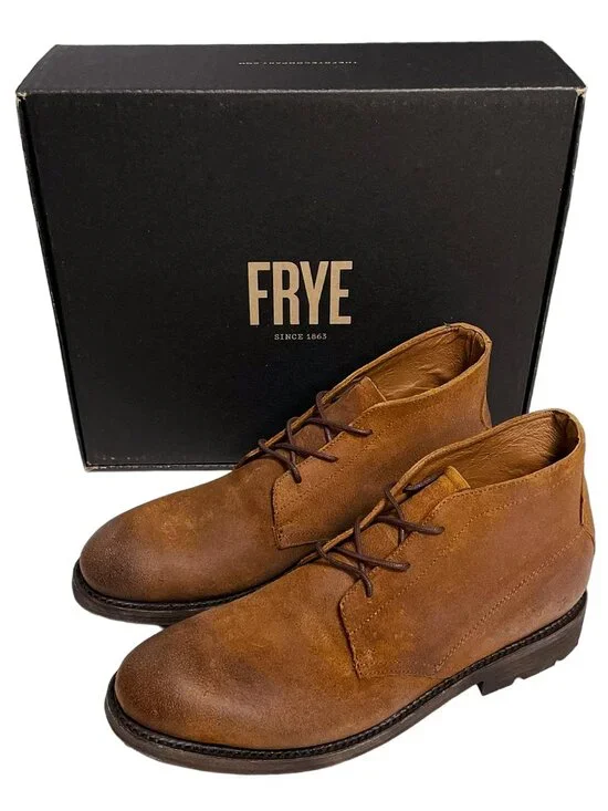 Frye Bowery Chukka Boots Men 10 Brown Leather Goodyear Welt