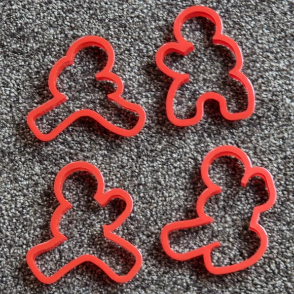 Set of 4 Red Plastic Ninja Men Taekwondo Cookie Bread Cutters