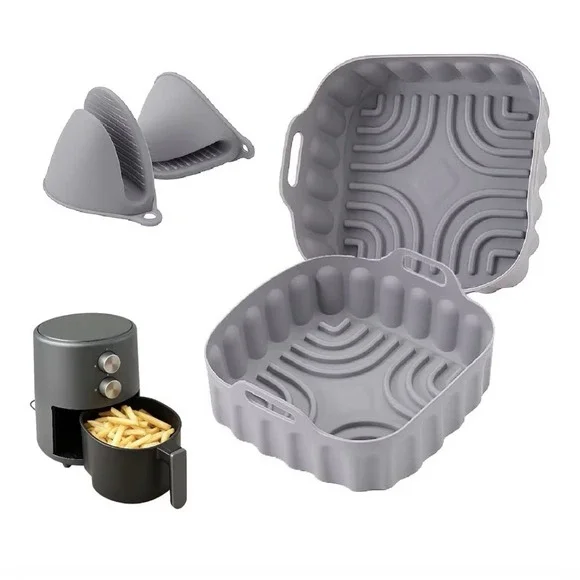 6 PCS Air Fryer Silicone Liners, 8 Inch Square Silicone Air Fryer Liners  [W]