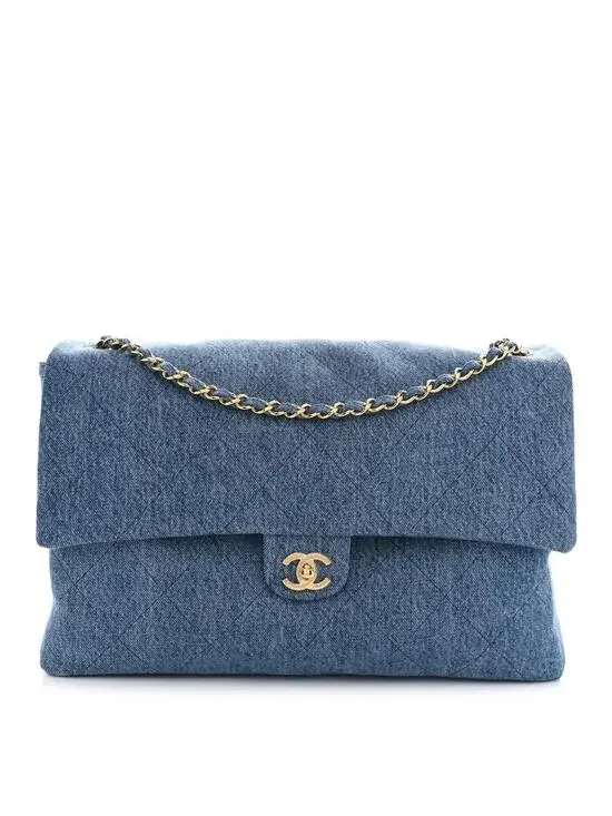 Chanel Denim Souplissimo Maxi Flap Blue #295105C13B