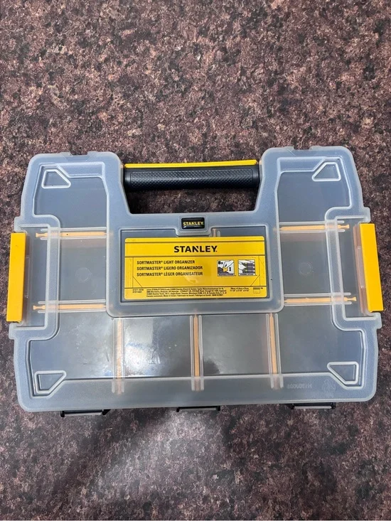 Stanley Clear Organizer Box with Yellow Accents