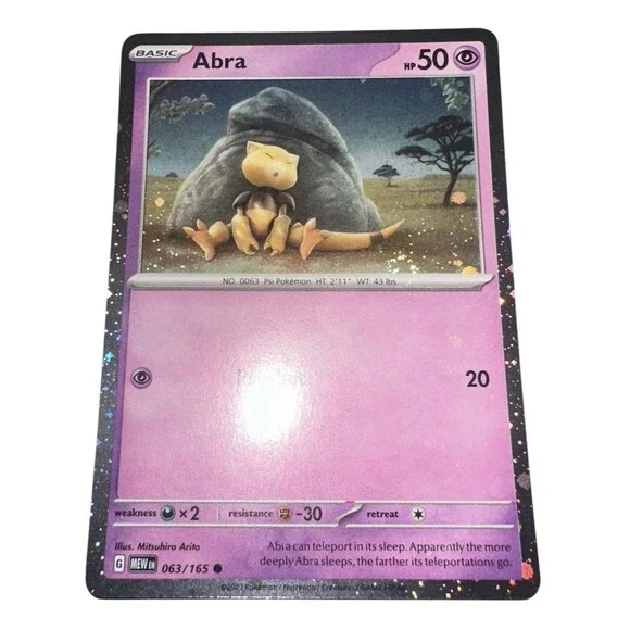 5 for $30 Abra SV 151 063/165 Cosmos Holo Pokemon Card - NM w SWIRL 🌀