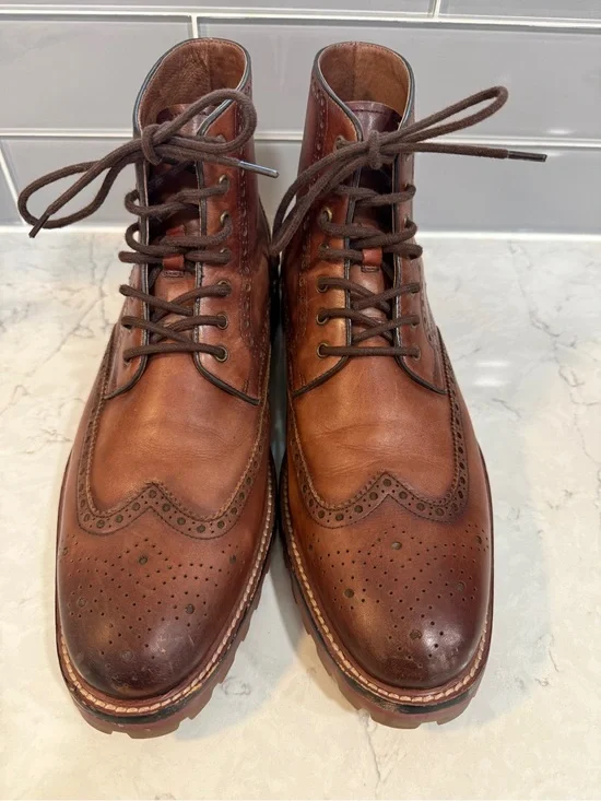 Warfield & Grand Brown Leather Wingtip Chukka Boots