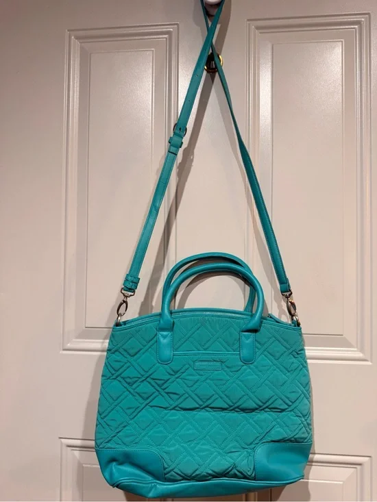 Vera Bradley Teal Quilted Crossbody Satchel