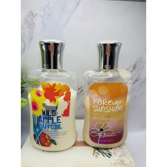 Bath & Body Works Wild Apple Daffodil & Forever‎ Sunshine Body Lotion 8 oz