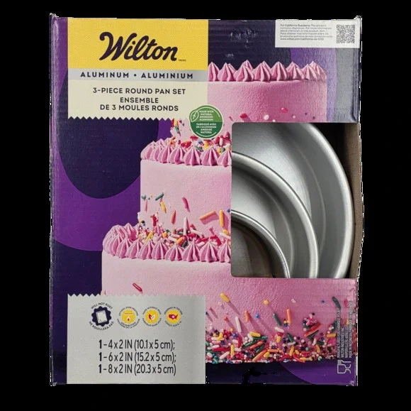WILTON ALUMINUM 3‑PIECE ROUND PAN SET – 4