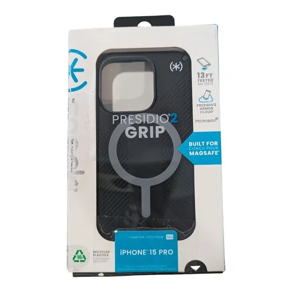 B2-O Speck Presidio 2 Grip Magsafe Case for Apple iPhone 15 Pro‎ - Black