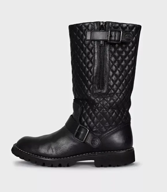 Chanel Black Quilted Leather Over-The-Knee Boots Sz.39,5