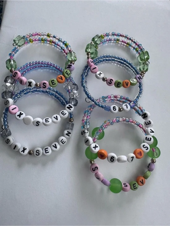 Six Seven Memory Wire Bracelets