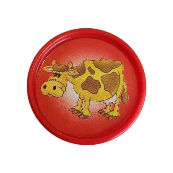 Fisher Price Barnyard Bingo Red Cow Replacement Piece Coin Token Chip 1994