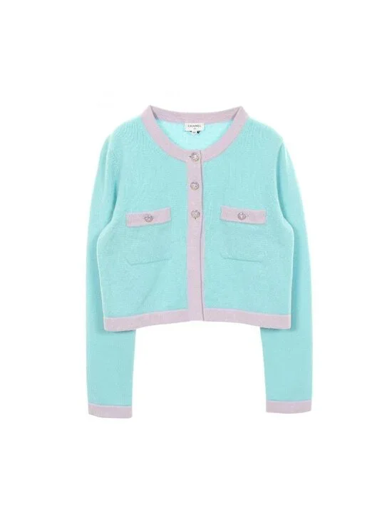 Chanel Cardigan CC Logo Button Cashmere