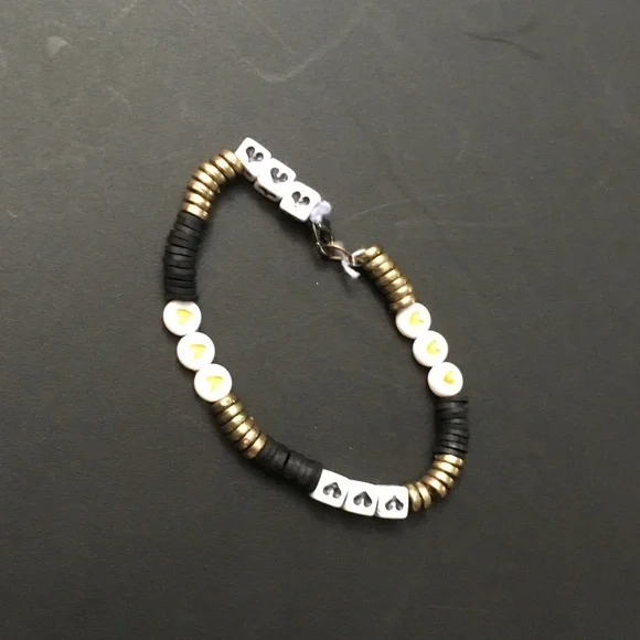 Black & Gold Heart Bracelet