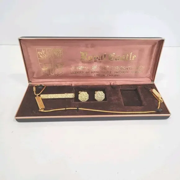 Windsor Royal Castle Original Gift Set for Gentlemen Cufflinks Tie‎ Clip Bar Box