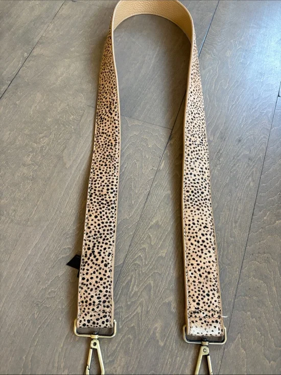 Spotted Leather Bag Strap in Tan and Black Anthropologie