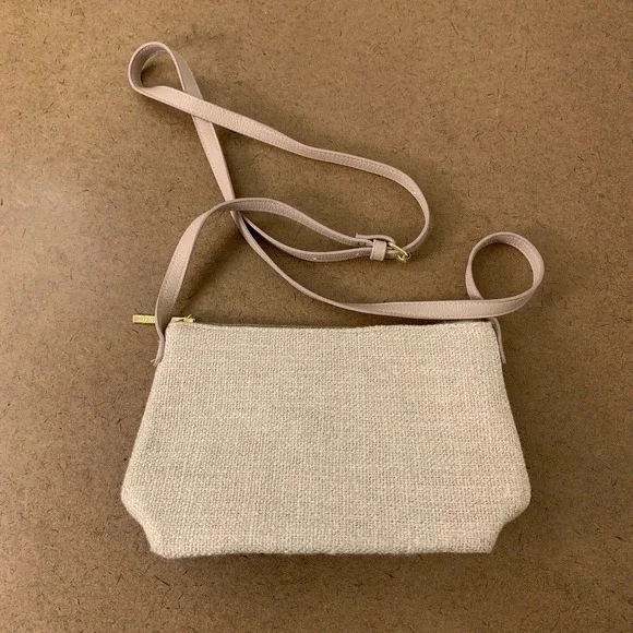 Lancôme Women's Small Tan Cloth Crossbody Purse New