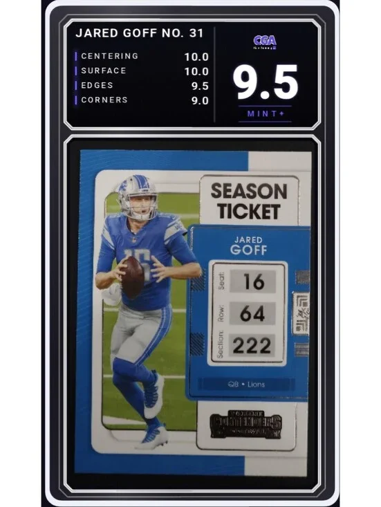 2021 Panini Contenders #31 Jared Goff Detroit Lions NFL - CGA 9.5 Digital Grade