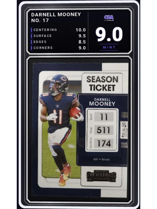 2021 Panini Contenders #17 Darnell Mooney Chicago Bears - CGA 9.0 Digital Grade