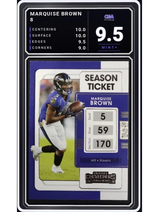 2021 Panini Contenders #8 Marquise Brown Baltimore Ravens -CGA 9.5 Digital Grade