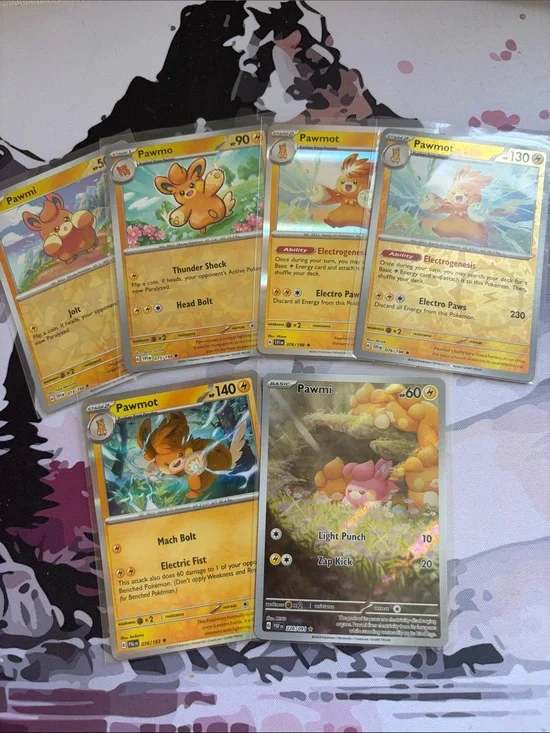 Pawmi Pawmo & Pawmot Evolution Lot | Paldean Fates Shiny Pokémon