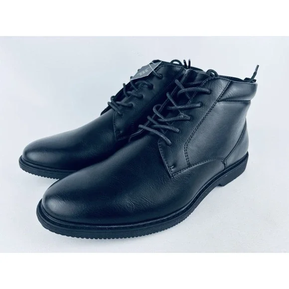 LONDON‎ FOG Men's Tyler Chukka Casual Boots Ankle Memory Foam Black Size 8M New