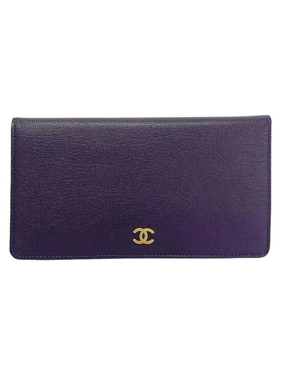 Chanel Purple Leather Bifold Wallet #292686C64B