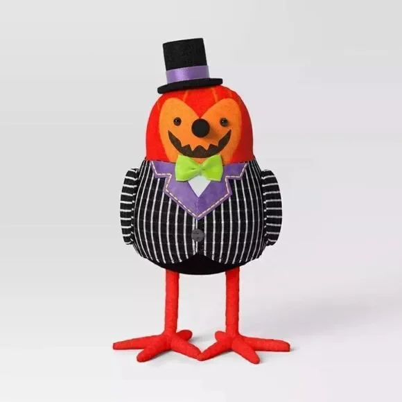 Featherly Friend Felt Bird 'Gourdon' Halloween Decor Figurine Hyde & EEK! 2024