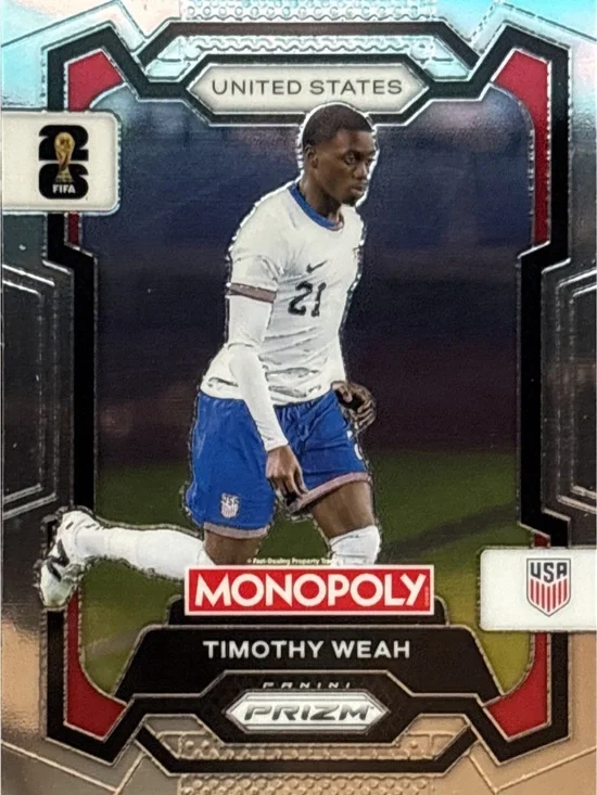 Panini Monopoly Timothy Weah Soccer Card