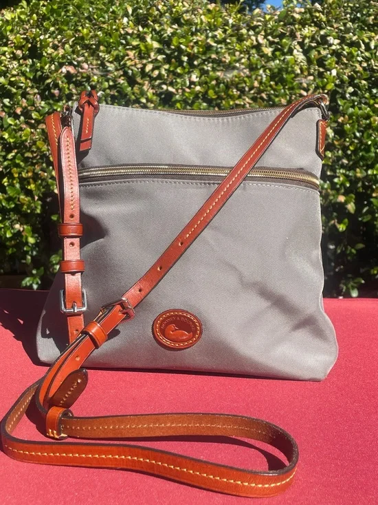Dooney & Bourke Grey Nylon Canvas Crossbody