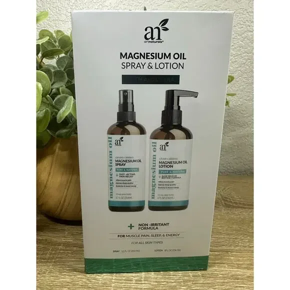 ArtNaturals Magnesium Oil Spray‎ 12 oz + Body Massage Lotion Set