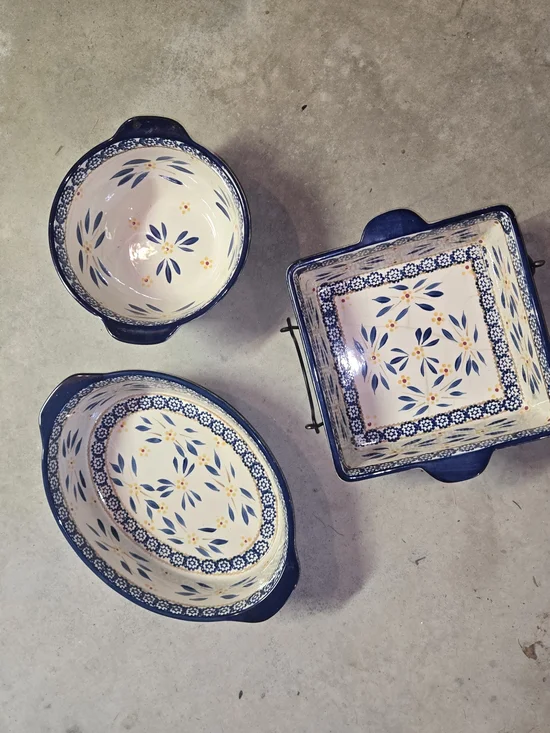 Temptations Blue and Cream Decorative Ceramic Bowl