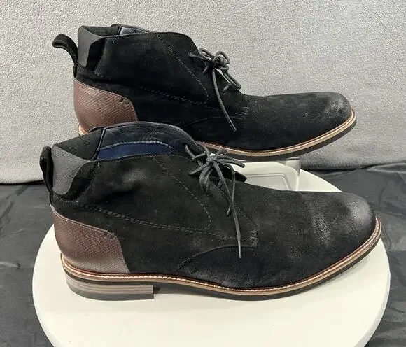 Dr Scholls Weekly Chukka Ankle Boots Shoes Black Suede Leather Mens Size 13