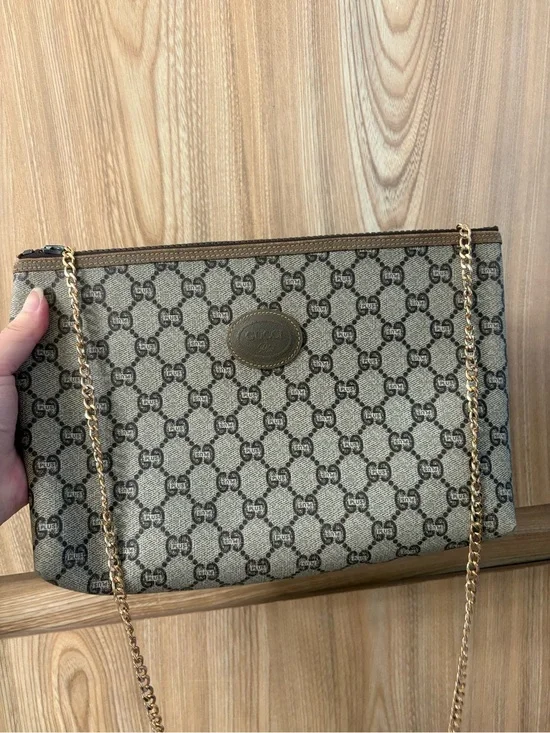 Auth Gucci Supreme Crossbody bag medium Vintage