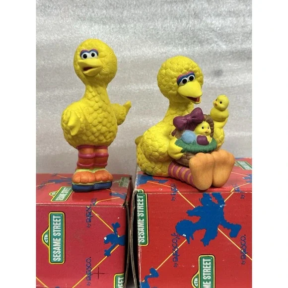 Vintage Sesame Street Big Bird Licensed Enesco 1993 Set Of 2 In Original‎ Box